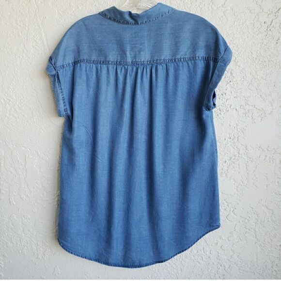 Style & Company Chambray Button Down Top Size Small - Picture 3 of 5